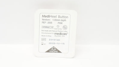 Medicore 2005 MediHeel Button, Newborn Pink, 1.00mm depth